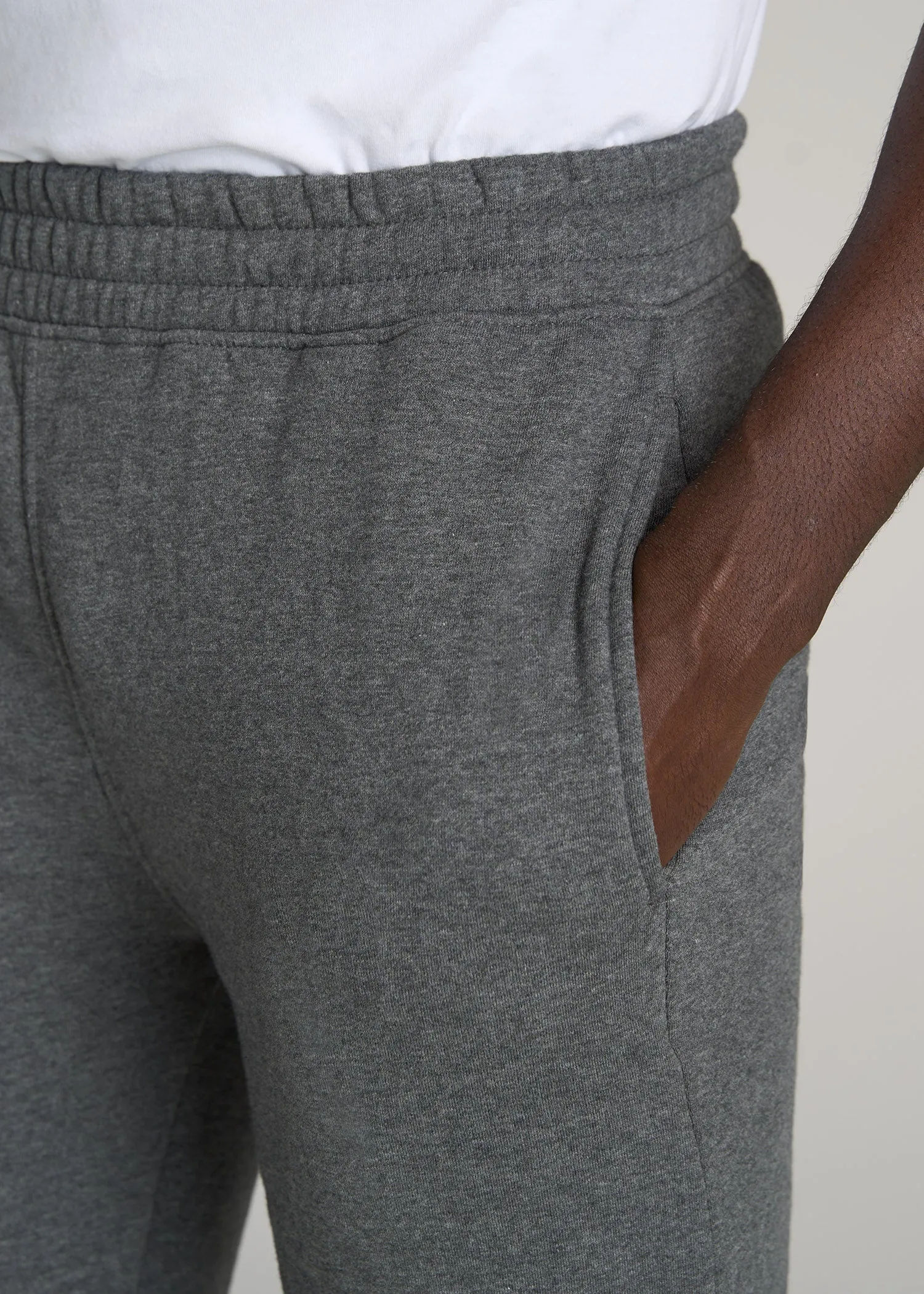 Wearever Fleece Open-Bottom Sweatpants for Tall Men in Charcoal Mix sold by American Tall product image thumbnail 2