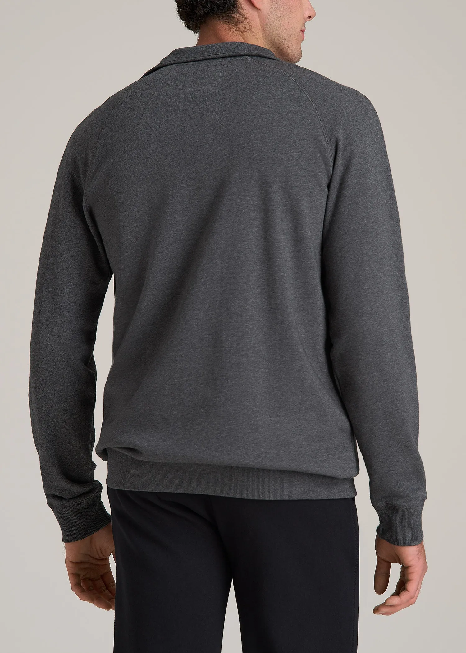 Wearever 2.0 French Terry Quarter-Zip Sweatshirt for Tall Men in Charcoal Mix sold by American Tall product image thumbnail 5