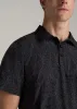 Coastal Perforated Tall Men's Polo Shirt in Black Tropical sold by American Tall