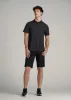 Coastal Perforated Tall Men's Polo Shirt in Black Tropical sold by American Tall