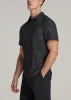 Coastal Perforated Tall Men's Polo Shirt in Black Tropical sold by American Tall