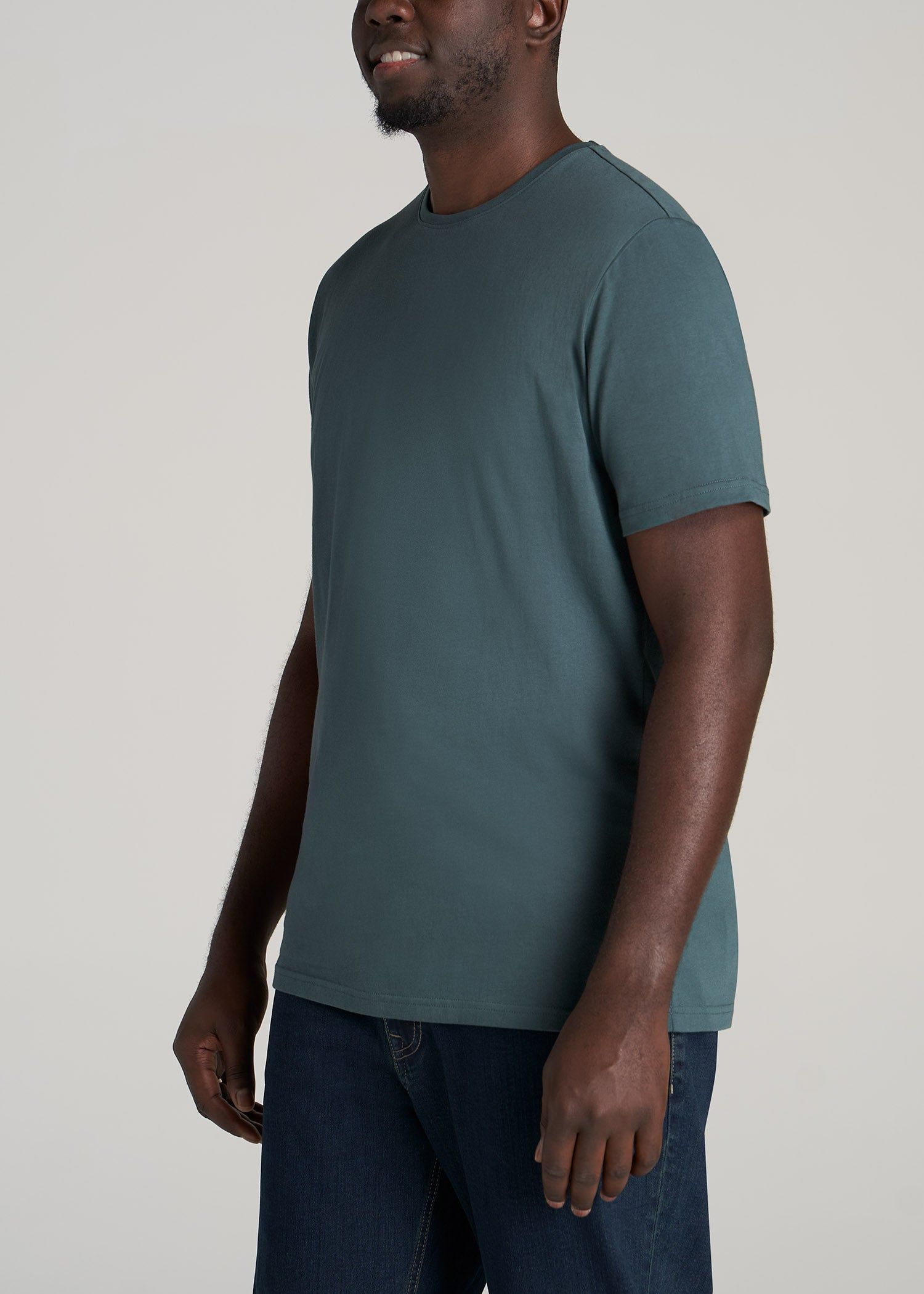 The Everyday REGULAR-FIT Crewneck Tall Men's T-Shirt in Dark Cyan sold by American Tall product image thumbnail 3