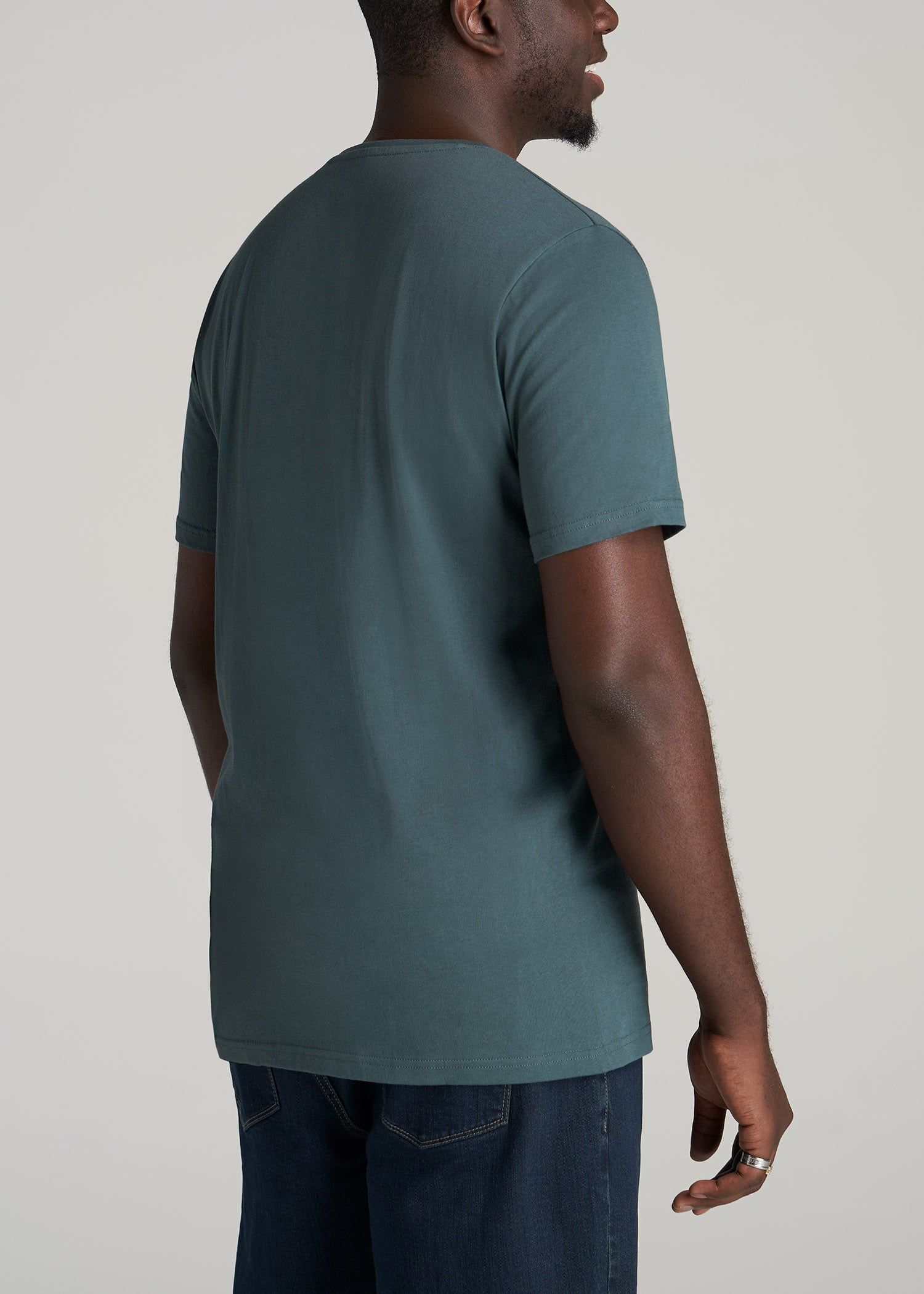 The Everyday REGULAR-FIT Crewneck Tall Men's T-Shirt in Dark Cyan sold by American Tall product image thumbnail 5