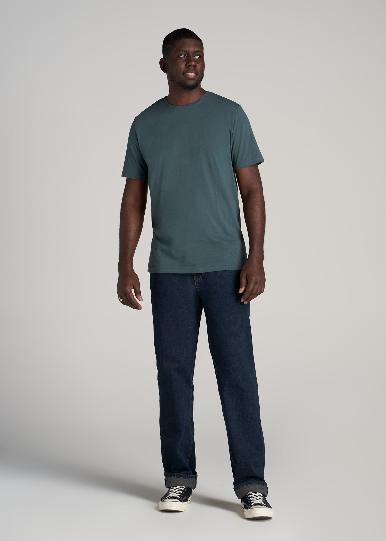 The Everyday REGULAR-FIT Crewneck Tall Men's T-Shirt in Dark Cyan sold by American Tall product image thumbnail 4