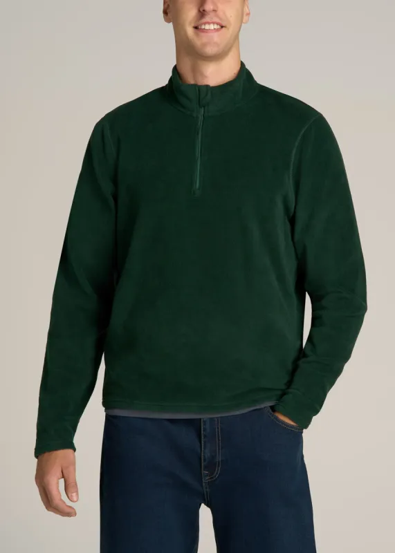 Half Zip Polar Men's Tall Fleece Pullover in Deep Forest Green sold by American Tall