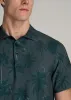 Coastal Perforated Tall Men's Polo Shirt in Grey Palms sold by American Tall