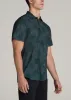 Coastal Perforated Tall Men's Polo Shirt in Grey Palms sold by American Tall