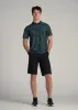 Coastal Perforated Tall Men's Polo Shirt in Grey Palms sold by American Tall