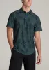 Coastal Perforated Tall Men's Polo Shirt in Grey Palms sold by American Tall