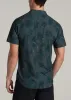 Coastal Perforated Tall Men's Polo Shirt in Grey Palms sold by American Tall
