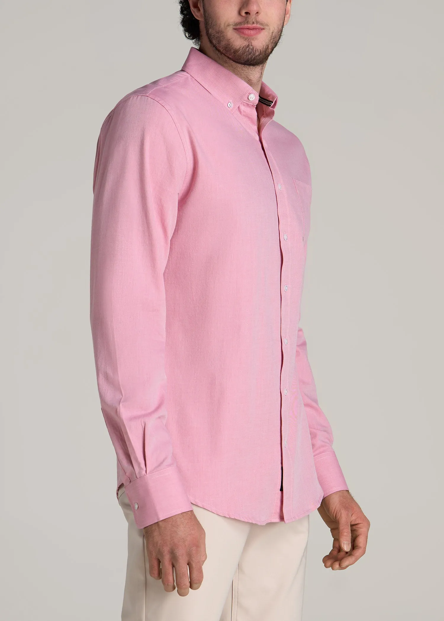 Soft-Wash Button-Up Shirt for Tall Men in Soft Rose sold by American Tall product image thumbnail 3