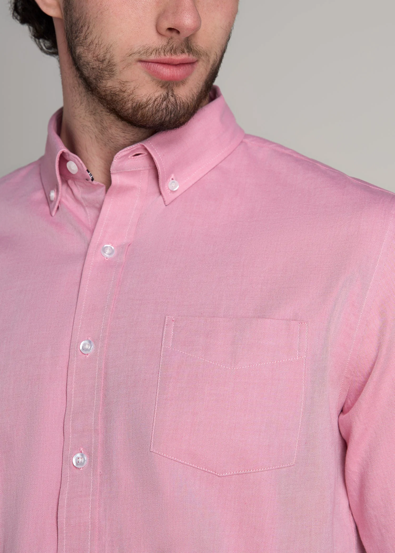Soft-Wash Button-Up Shirt for Tall Men in Soft Rose sold by American Tall product image thumbnail 2