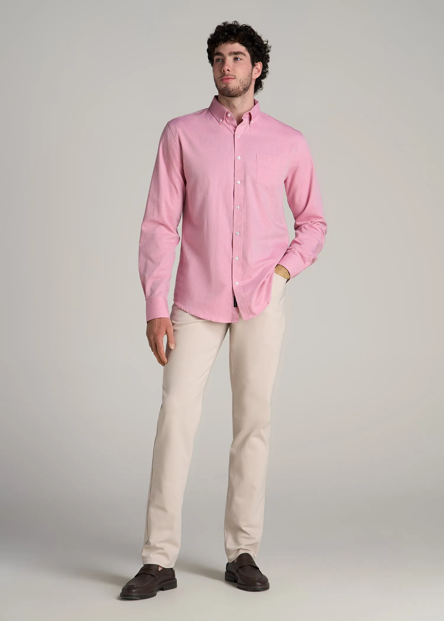 Soft-Wash Button-Up Shirt for Tall Men in Soft Rose sold by American Tall product image thumbnail 4