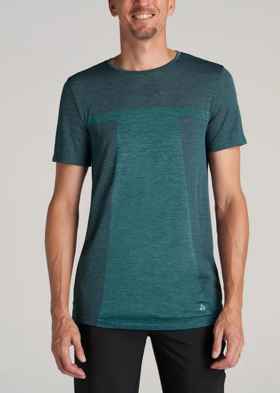 A.T. Performance Modern Fit Engineered Athletic Tee for Tall Men in Teal Mix sold by American Tall
