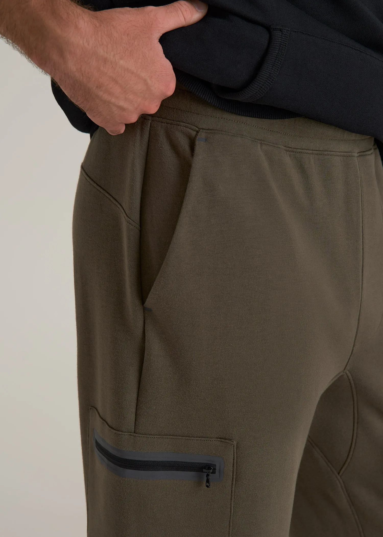 Utility Fleece Cargo Joggers for Tall Men in Camo Green sold by American Tall product image thumbnail 2