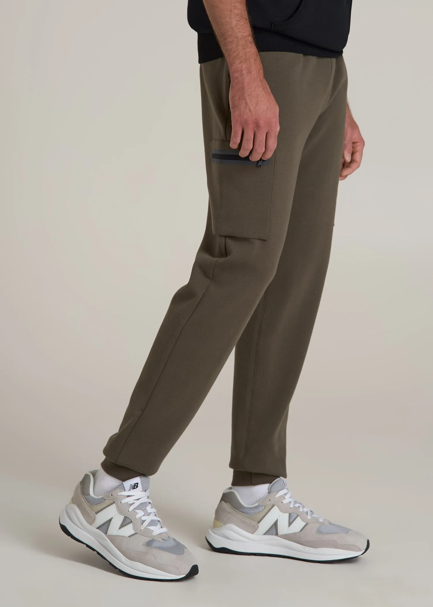 Utility Fleece Cargo Joggers for Tall Men in Camo Green sold by American Tall product image thumbnail 3