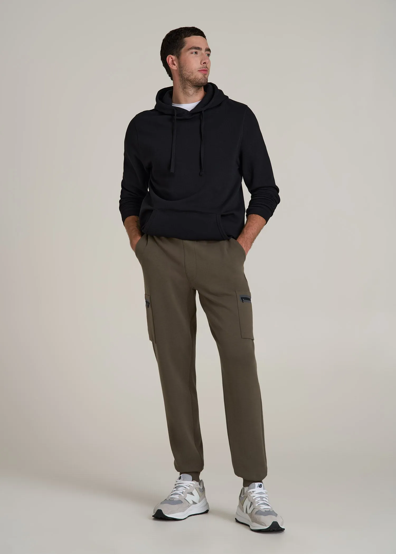 Utility Fleece Cargo Joggers for Tall Men in Camo Green sold by American Tall product image thumbnail 4