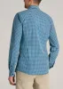 Traveler Stretch Dress Shirt for Tall Men in Teal Gingham sold by American Tall