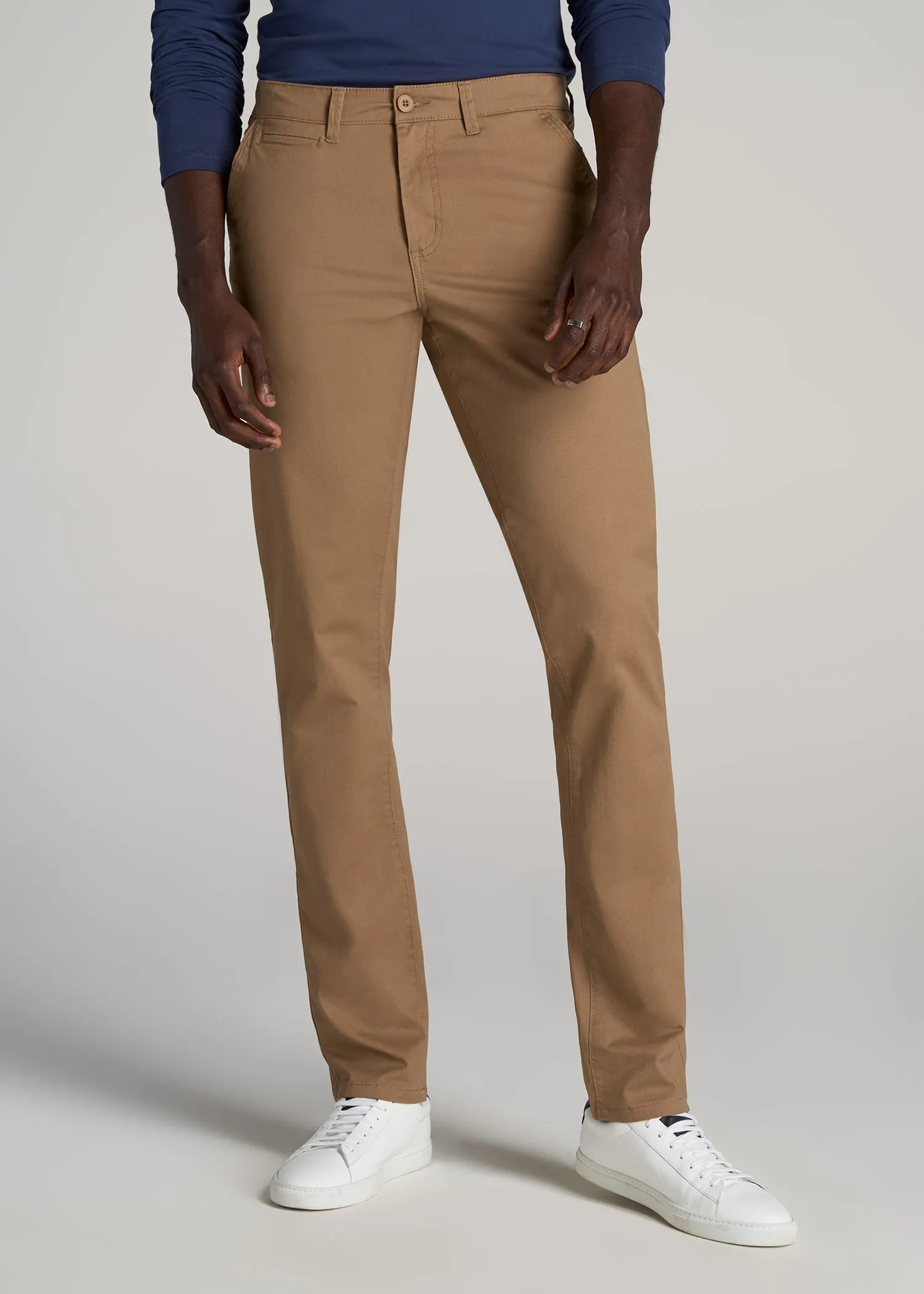 Carman TAPERED Chinos for Tall Men in Russet Brown sold by American Tall