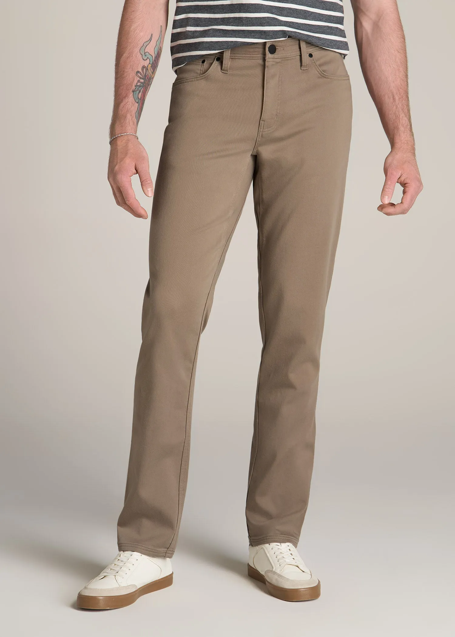 Everyday Comfort 5-Pocket TAPERED-FIT Pant for Tall Men in Dark Sand sold by American Tall