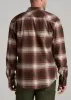 LJ&S Rugged Plaid Shirt Men's in Dark Brown and Beige Plaid sold by American Tall