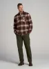 LJ&S Rugged Plaid Shirt Men's in Dark Brown and Beige Plaid sold by American Tall