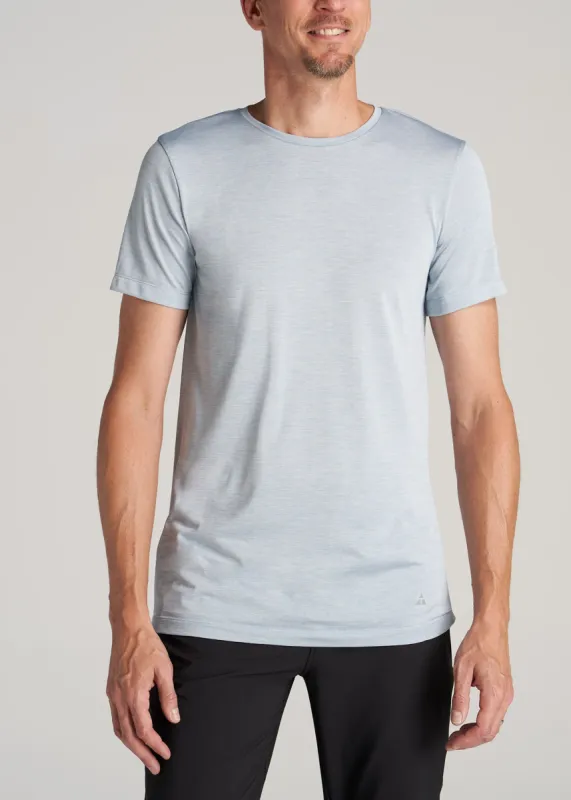 A.T. Performance MODERN-FIT Athletic Jersey Tall Tee in Light Blue Mix sold by American Tall