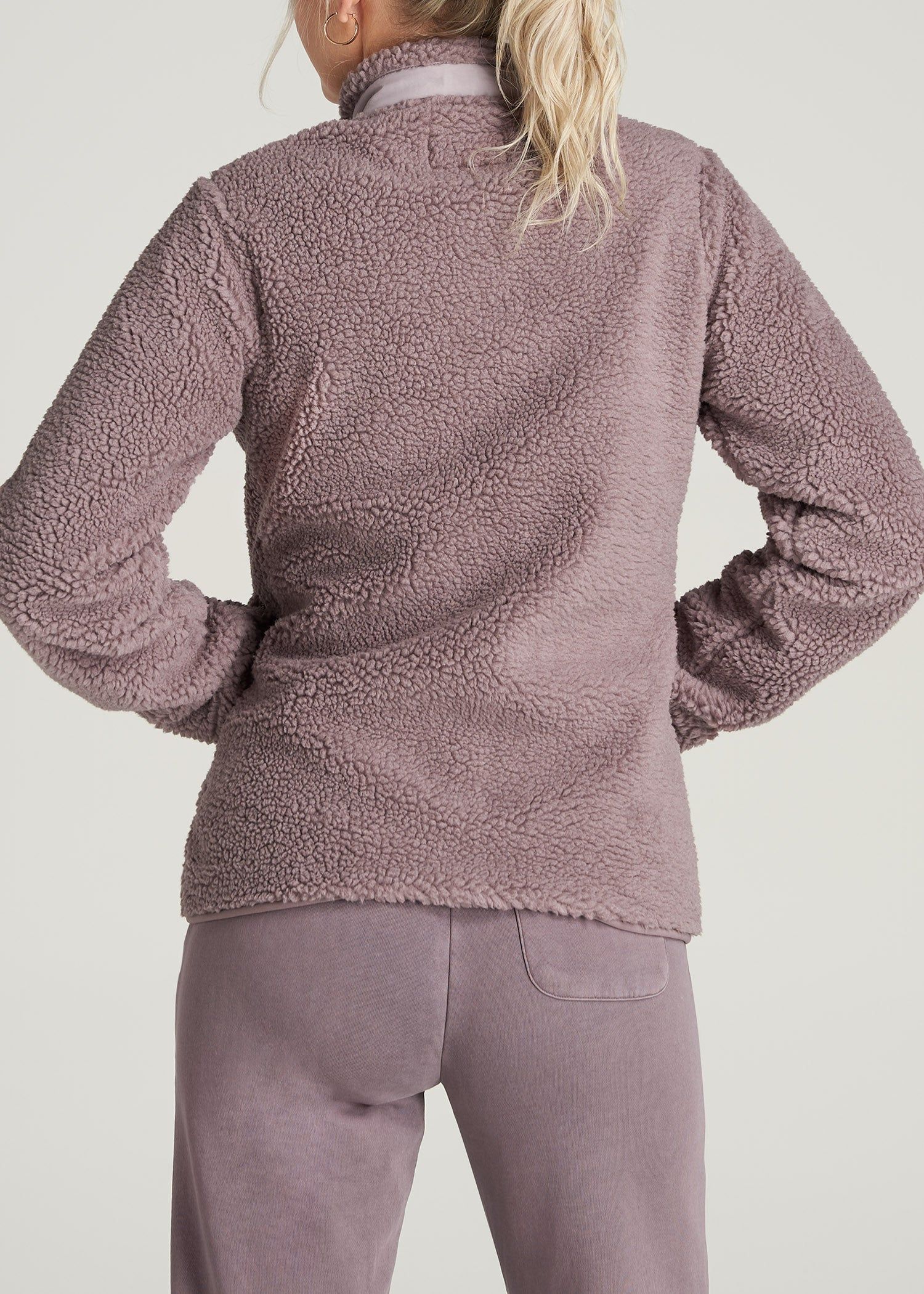 Polar Fleece Zip-Up in Smoked Mauve - Tall Women's Jackets sold by American Tall product image thumbnail 5