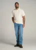 LJ&S Ultra Soft Short Sleeve Cotton Polo for Tall Men in Antique White sold by American Tall