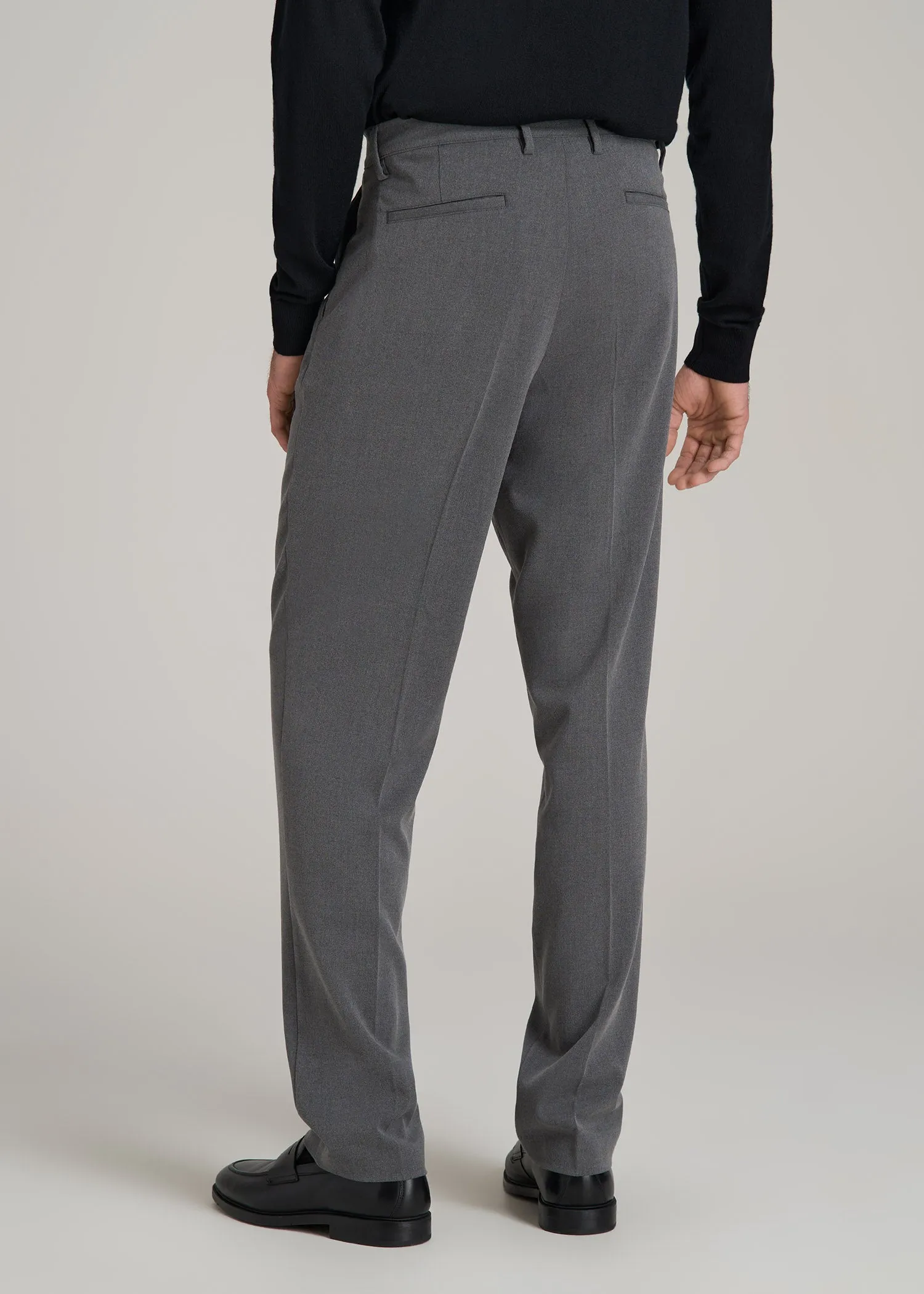 Tall Men's Relaxed Pleated Trouser in Charcoal Mix sold by American Tall product image thumbnail 5