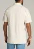 LJ&S Ultra Soft Short Sleeve Cotton Polo for Tall Men in Antique White sold by American Tall