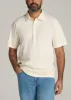 LJ&S Ultra Soft Short Sleeve Cotton Polo for Tall Men in Antique White sold by American Tall