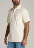 LJ&S Ultra Soft Short Sleeve Cotton Polo for Tall Men in Antique White sold by American Tall