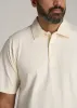 LJ&S Ultra Soft Short Sleeve Cotton Polo for Tall Men in Antique White sold by American Tall