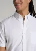 Short Sleeve Oxford Button Shirt For Tall Men in White sold by American Tall