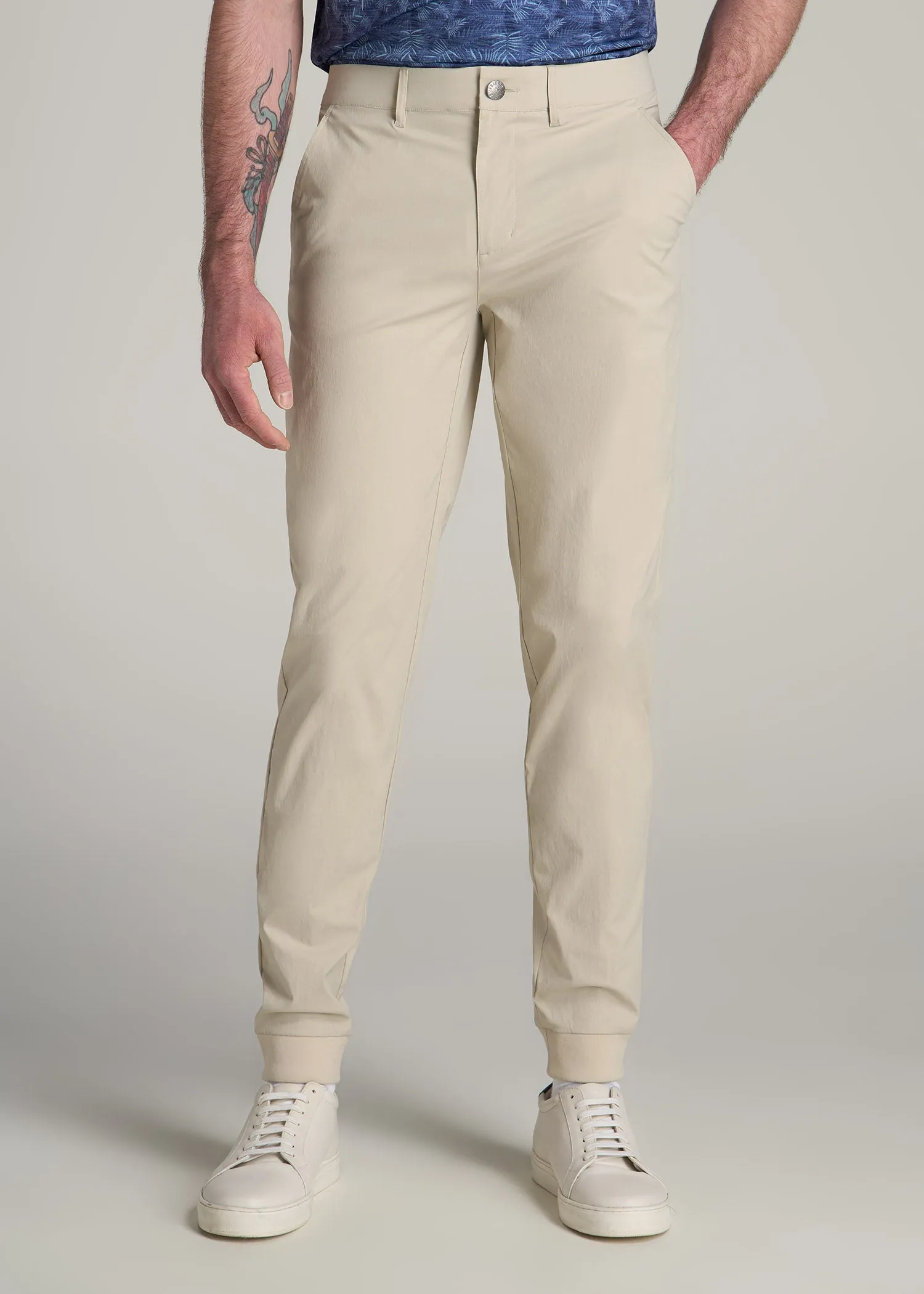 Traveler Joggers for Tall Men in Stone sold by American Tall