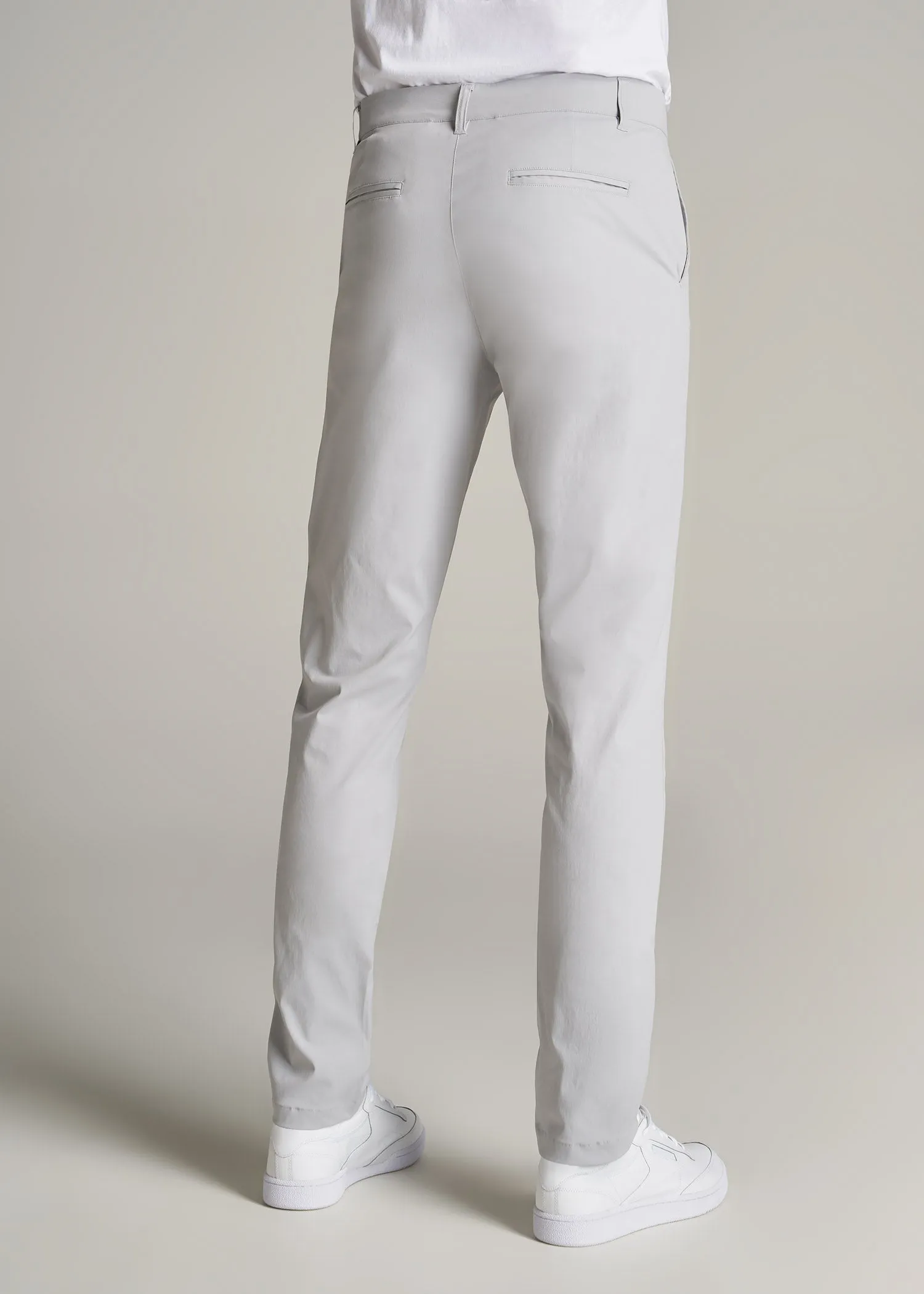 TAPERED FIT Traveler Chino Pants for Tall Men in Light Grey sold by American Tall product image thumbnail 4