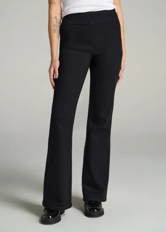 Chloe Pull-on Flare Jeans for Tall Women in Washed Black sold by American Tall