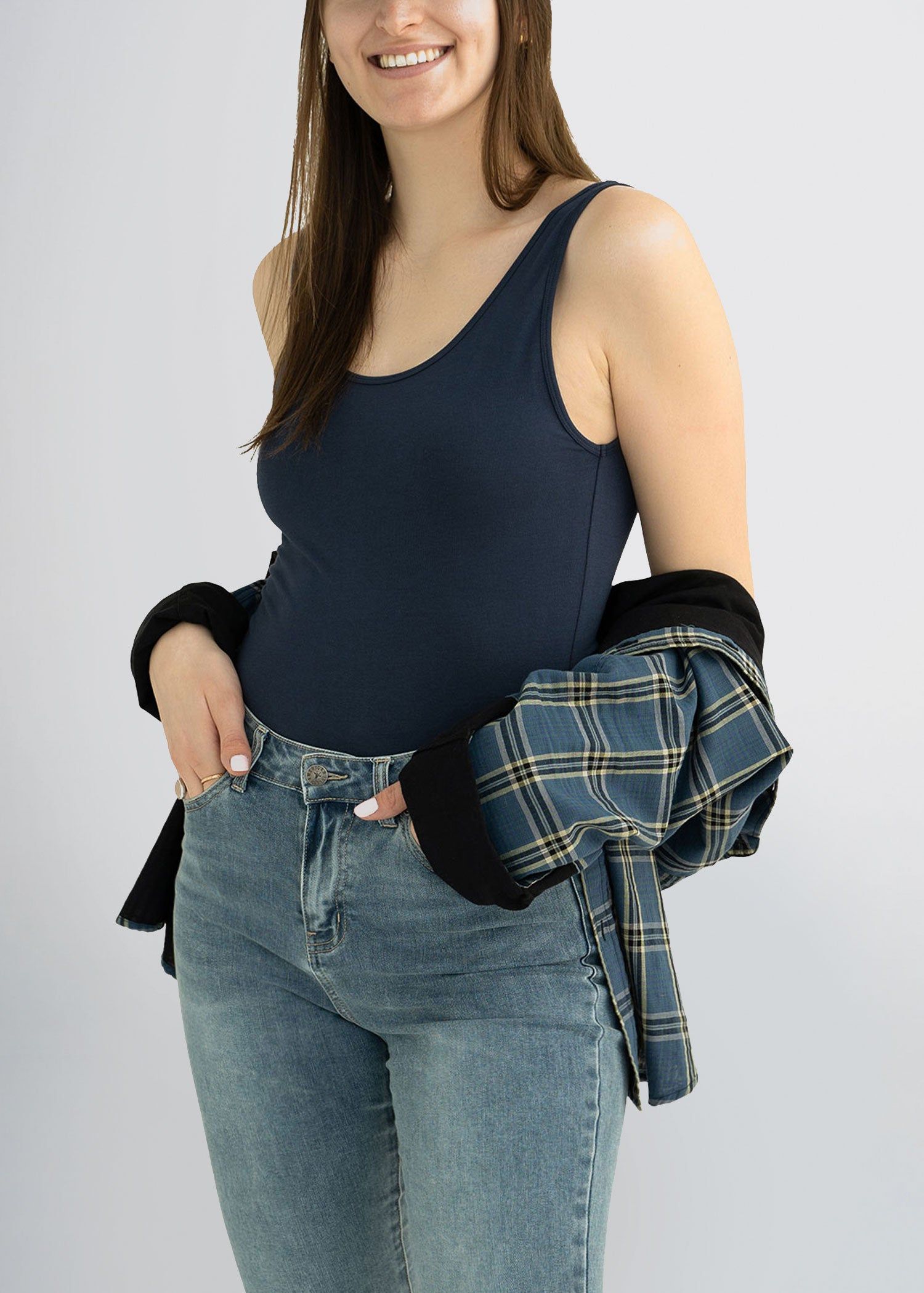 Bodysuit in Navy - Women's Tall Shirts sold by American Tall product image thumbnail 3