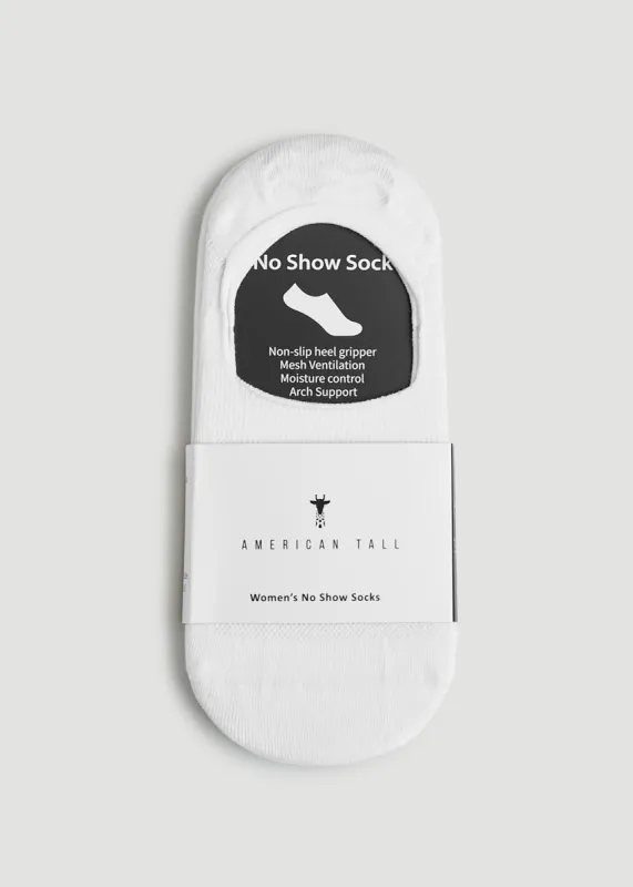 No-Show Socks for Tall Women 3-Pack in White sold by American Tall