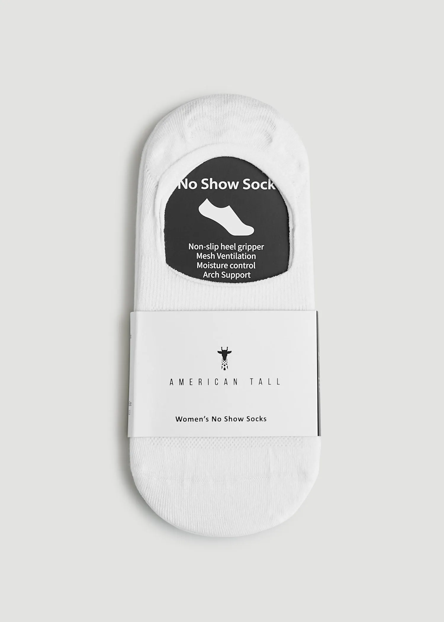 No-Show Socks for Tall Women 3-Pack in White sold by American Tall