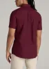 Short Sleeve Oxford Button Shirt For Tall Men in Dark Cherry sold by American Tall