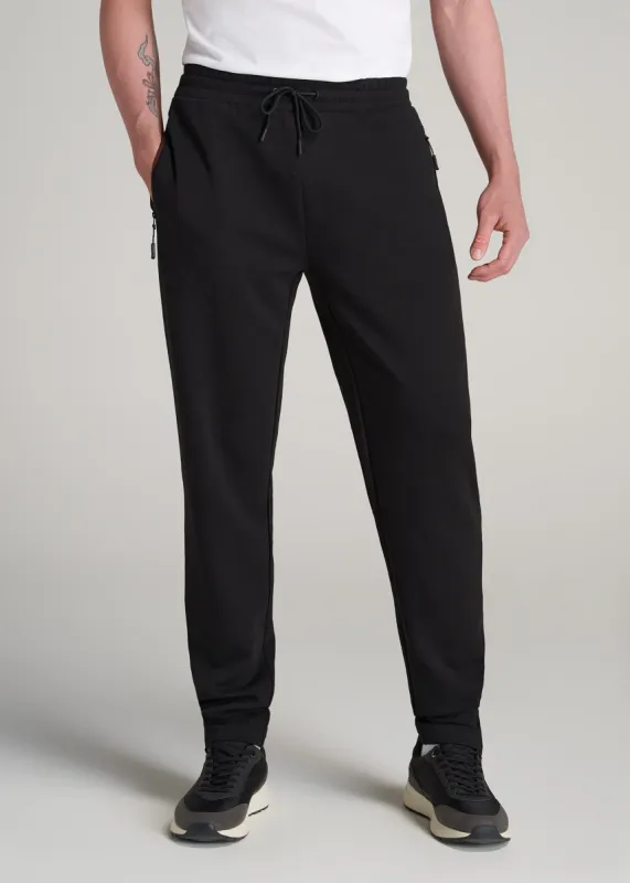 Tech-Knit Zip Joggers for Tall Men in Black sold by American Tall