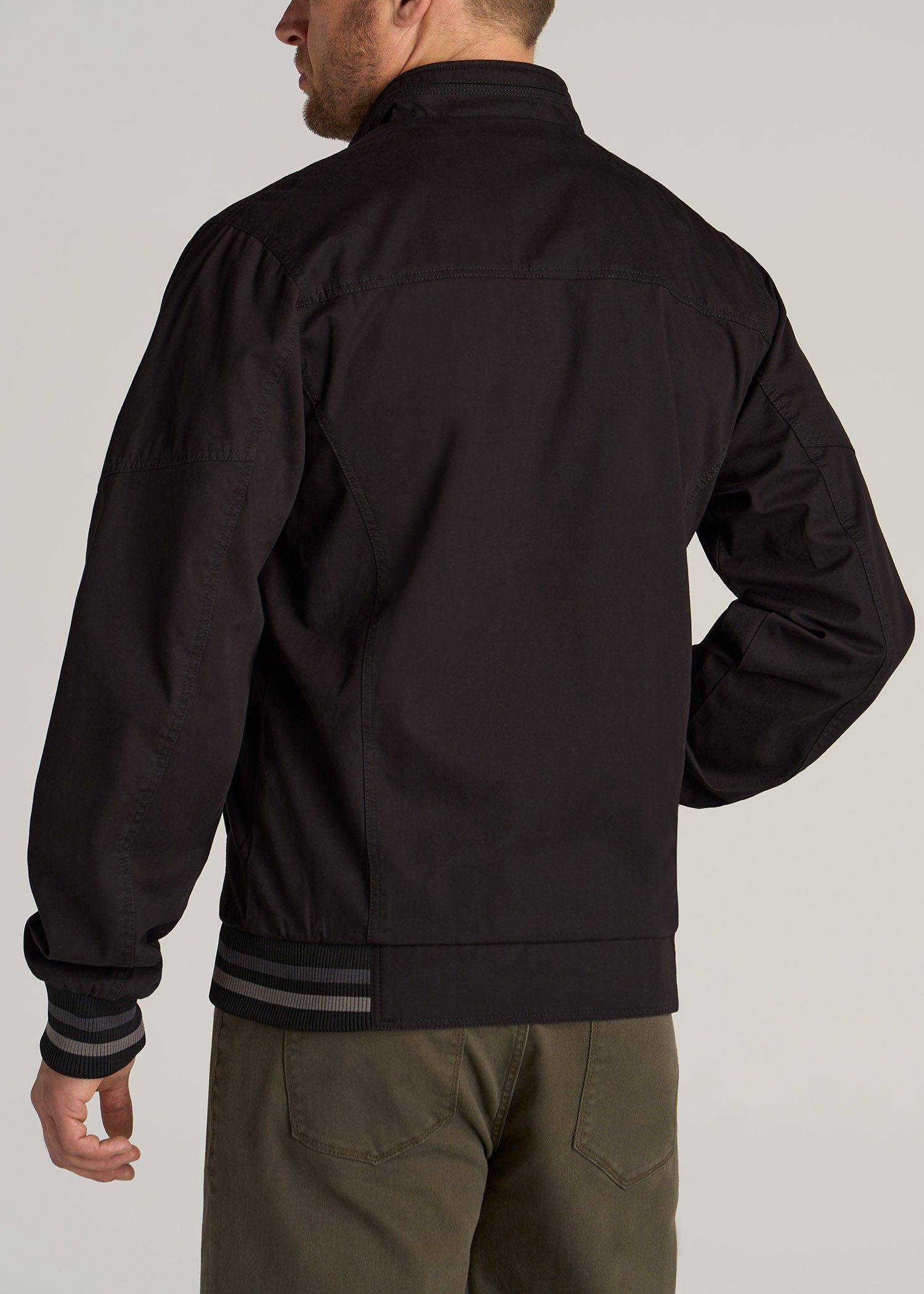 LJ&S Cotton Bomber Jackets for Tall Men in Black sold by American Tall product image thumbnail 5
