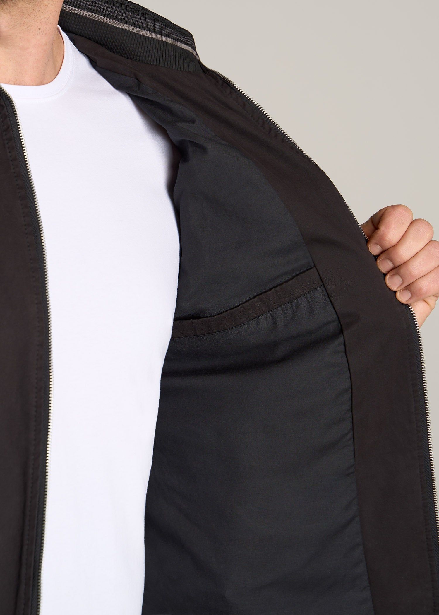 LJ&S Cotton Bomber Jackets for Tall Men in Black sold by American Tall product image thumbnail 4