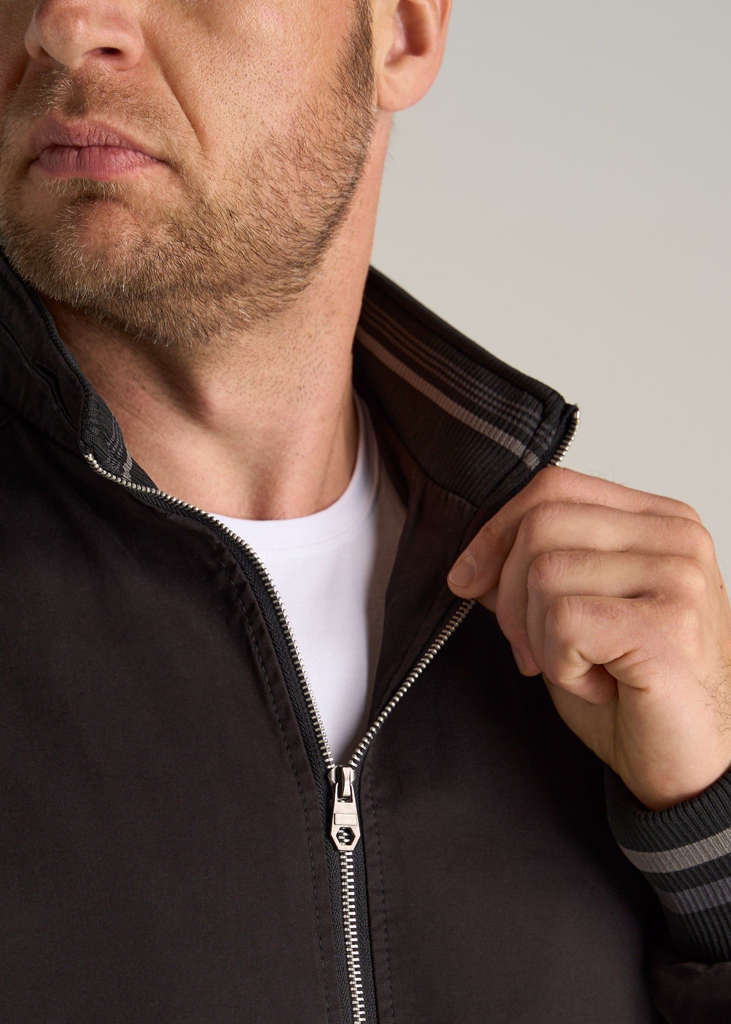 LJ&S Cotton Bomber Jackets for Tall Men in Black sold by American Tall product image thumbnail 2