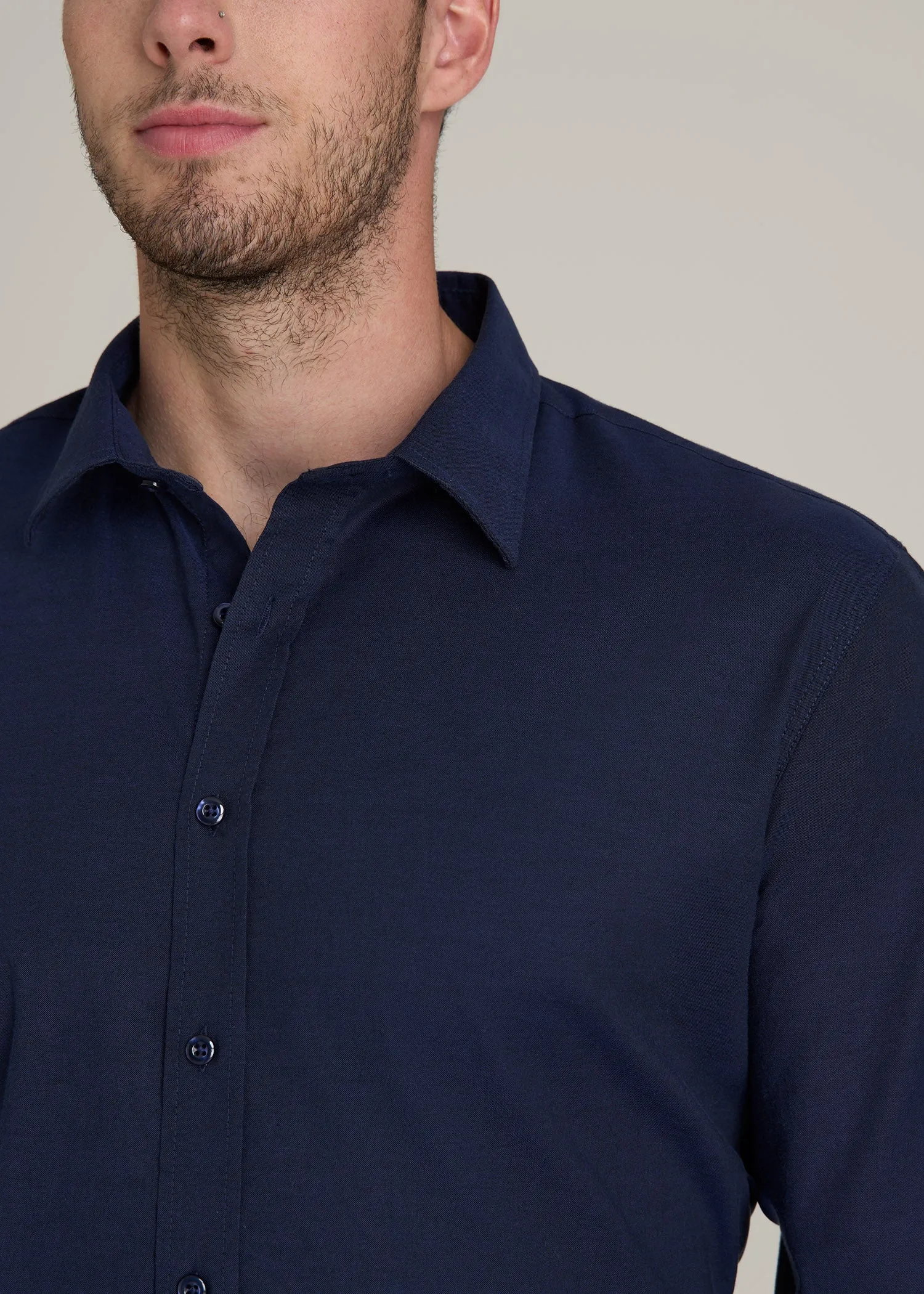 Oskar Button-Up Dress Shirt for Tall Men in Deep Blue Mix sold by American Tall product image thumbnail 2