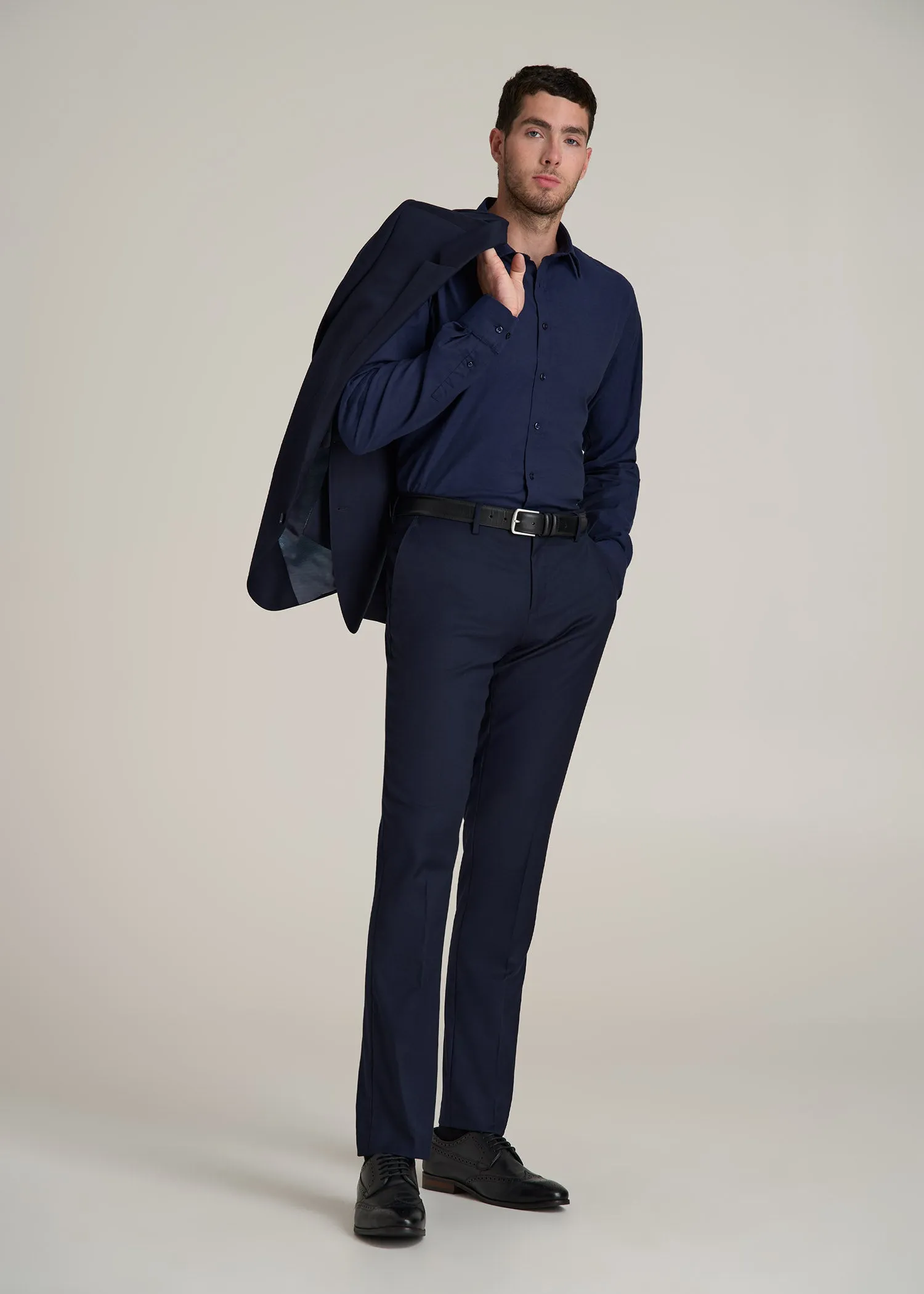 Oskar Button-Up Dress Shirt for Tall Men in Deep Blue Mix sold by American Tall product image thumbnail 4