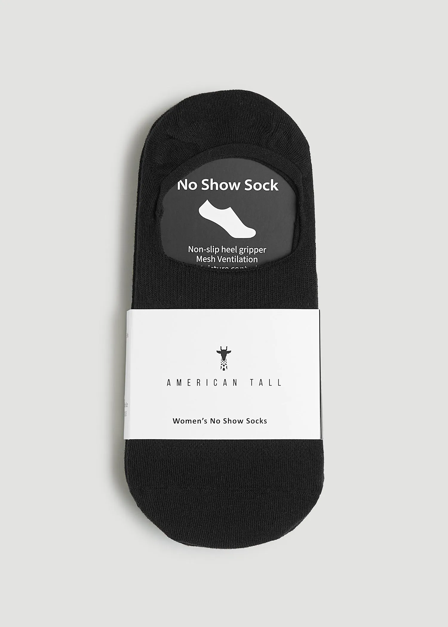 No-Show Socks for Tall Women 3-Pack in Black sold by American Tall