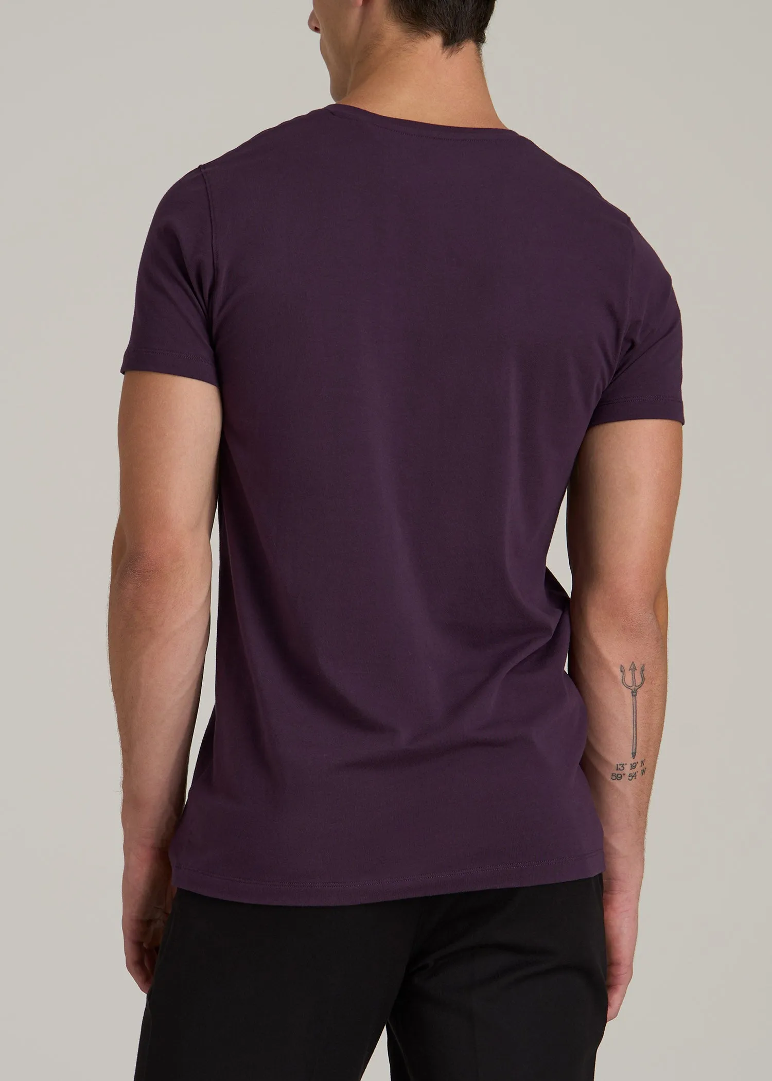 The Essential MODERN-FIT V-Neck Tee for Tall Men in Midnight Plum sold by American Tall product image thumbnail 5